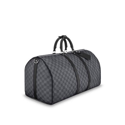 VL Black Gray Check Duffle Bag