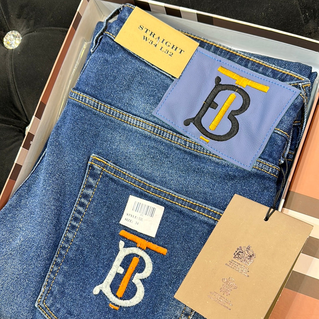 Rub Bur Light Blue Back Embroidery Mens Hight Quality Men’s Straight Jeans 67087