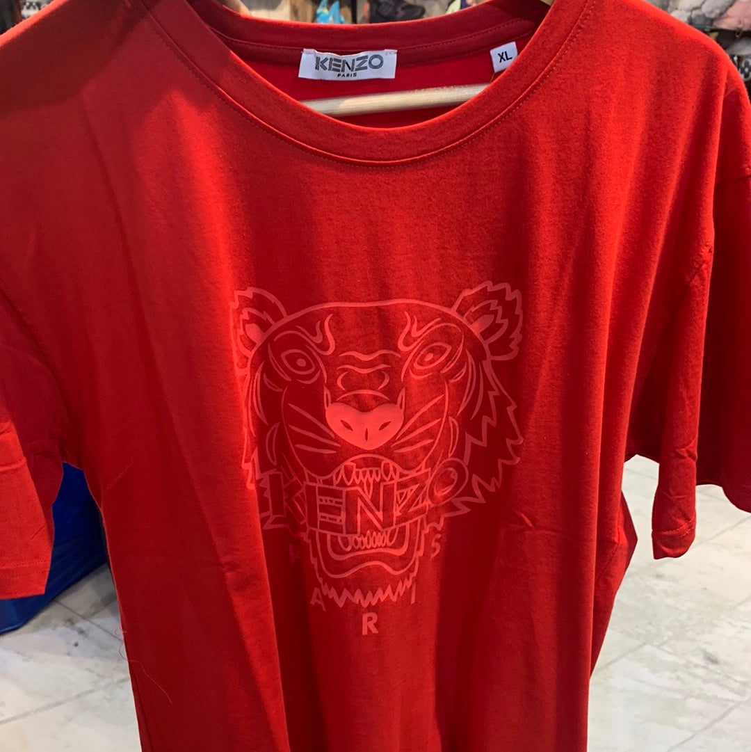 NEK Pairs Red Colour Red Tiger Print Half Sleeves TShirt 110324