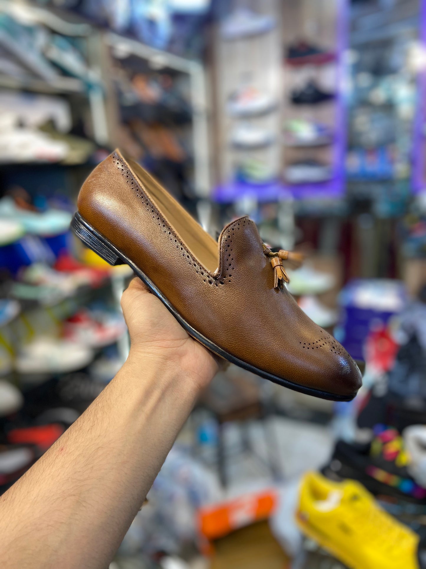 Tan Brown Tassel Loafers Formal Shoes For Men Model Number 1156