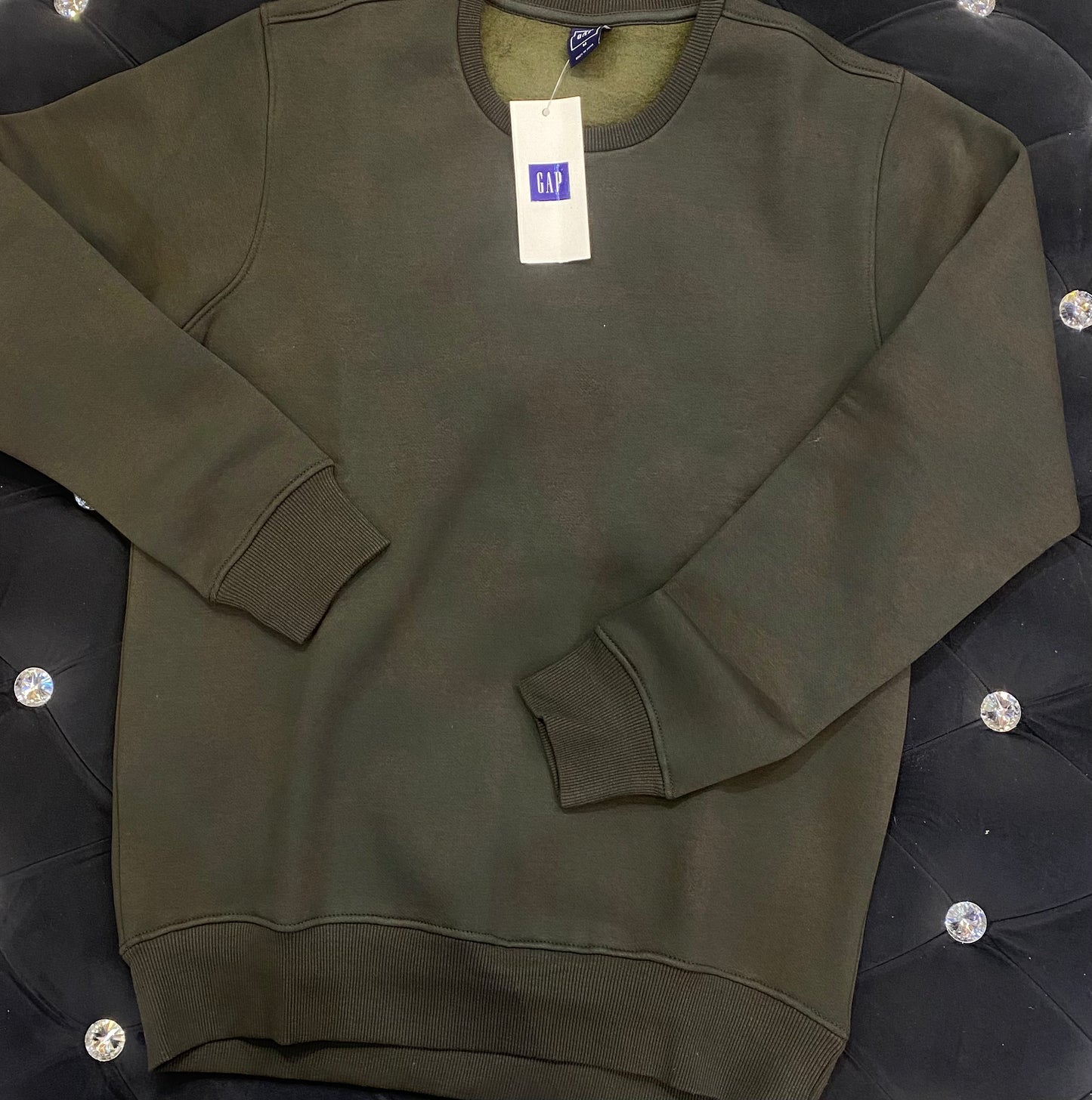 PAG Olive Green Colour With G Print Imported Fabric Sweatshirt 19508