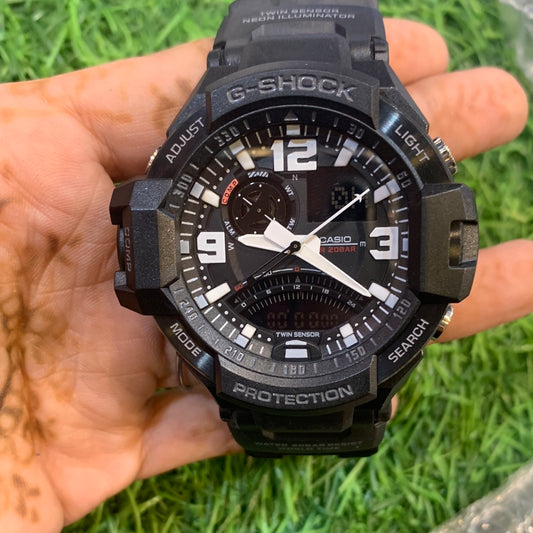 HSG Black strap black white dial water resistant watch Sports Watch