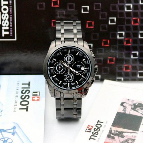 Luxurious Black Chronograph Chain Watch For Men