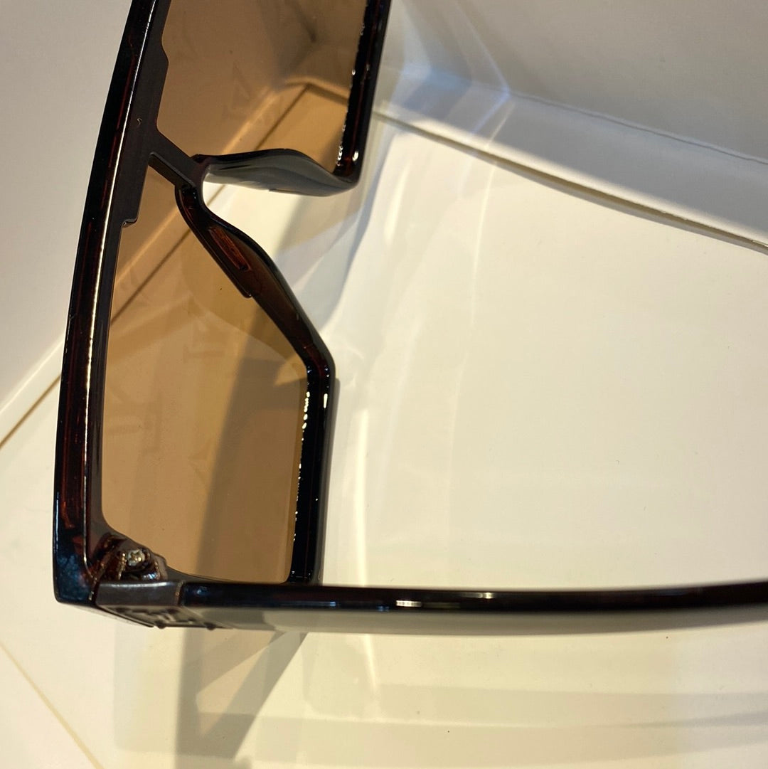 Brown Printed Branded Luxury Wayfarer Square Sunglasses 81002 60 18-142