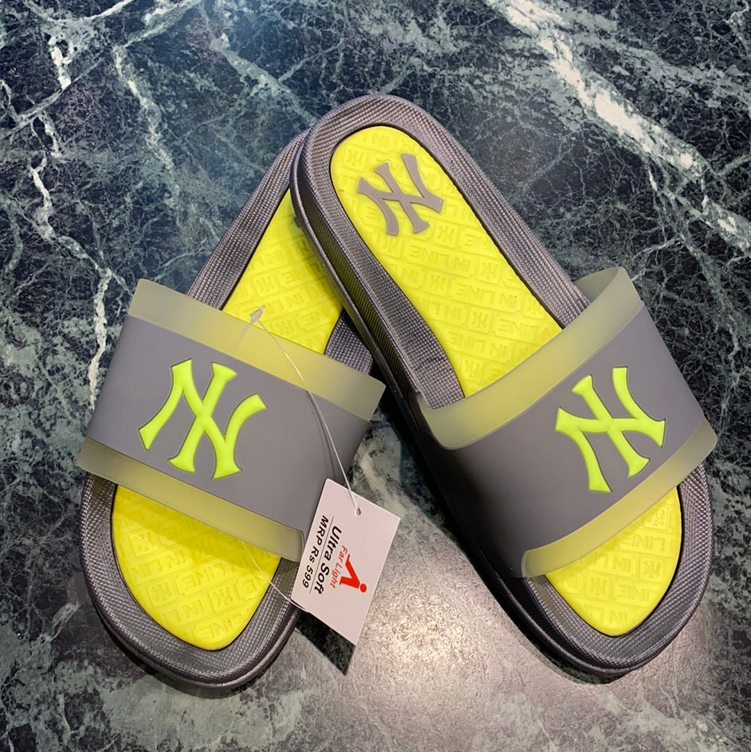 Neon grey slippers