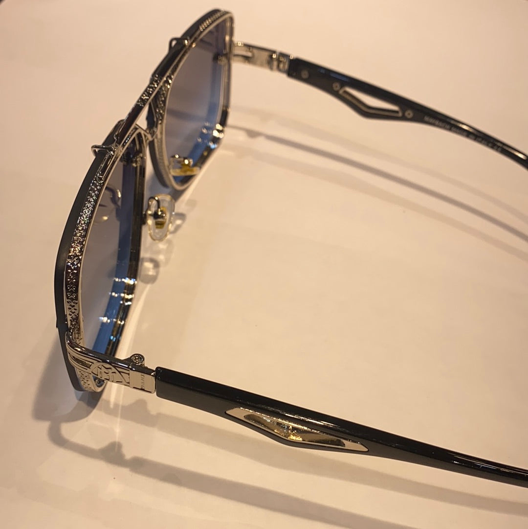 Black Fram Blue Shade Printed Branded Luxury Sunglasses Z62 50 16-143