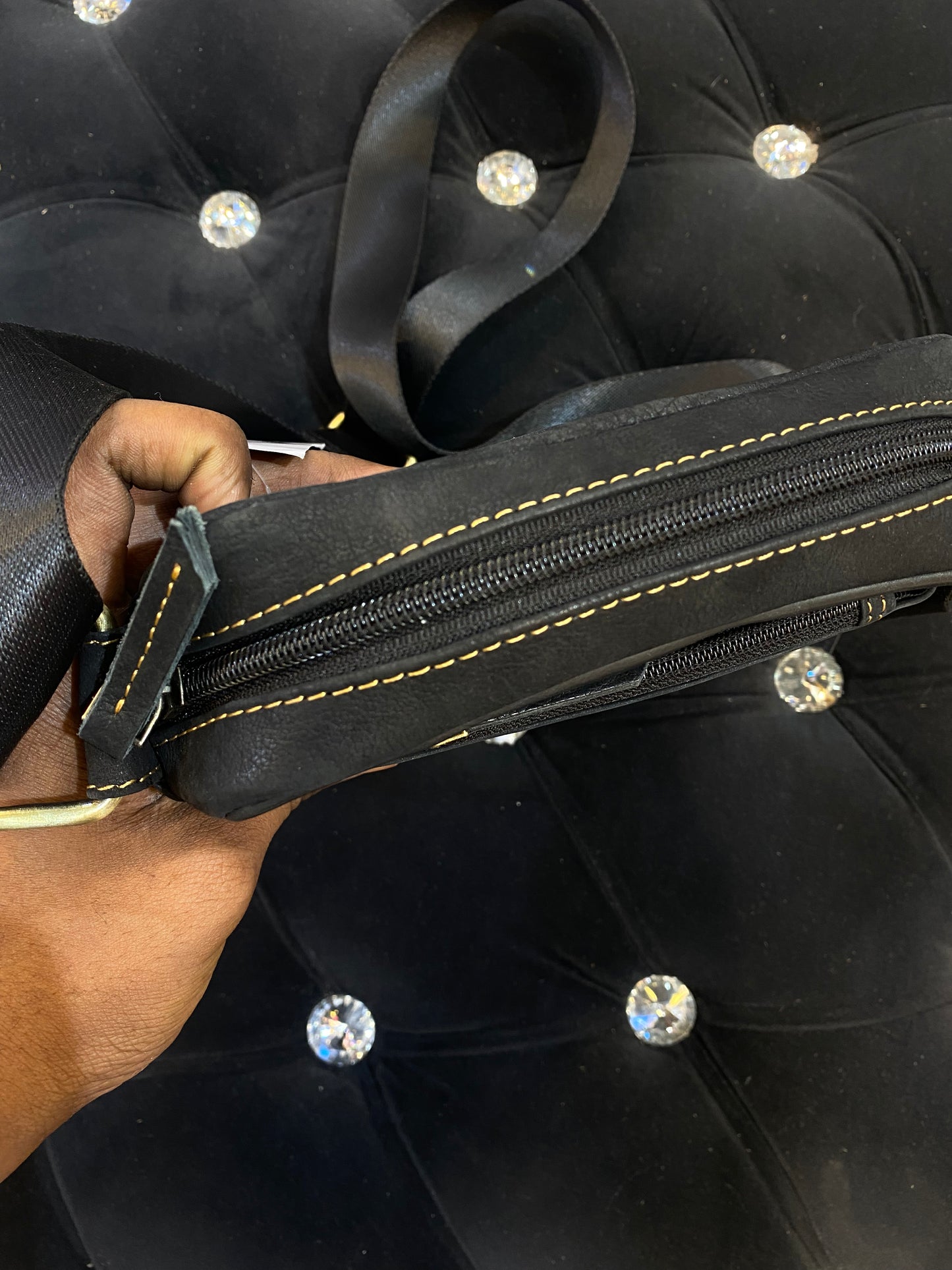 Mot Black Colour With Multiple Zipper Pocket Surplus Unisex Small Side Bag 113905
