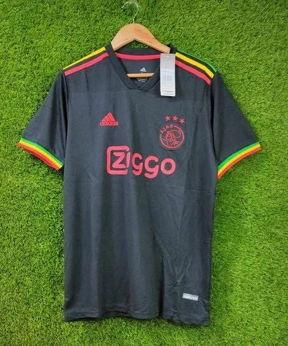 Ida Black Colour Ajax Ziggo Logo Branded Lycra Cotton Football Jersey 110169 03082023