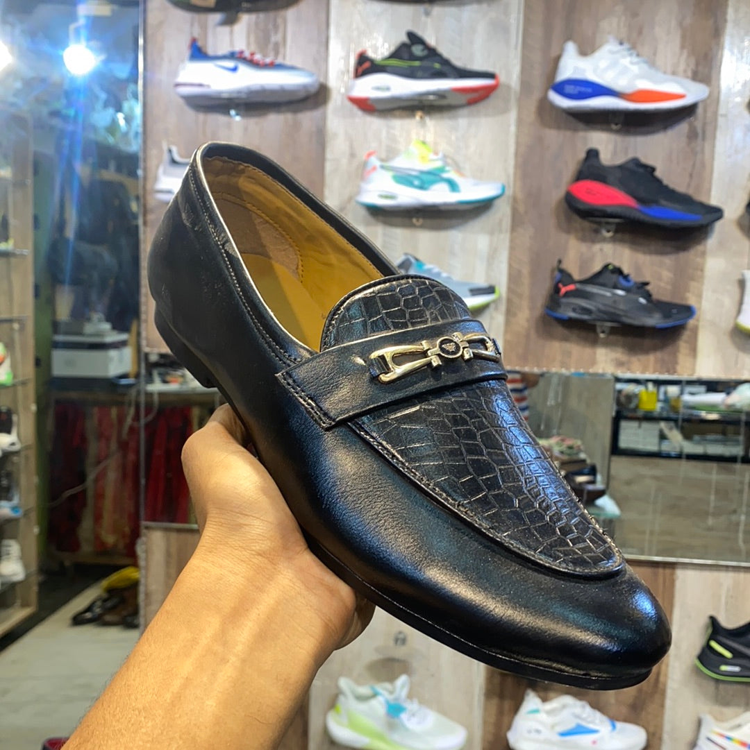 Black Buckle Loafer Formal Shoes 13106