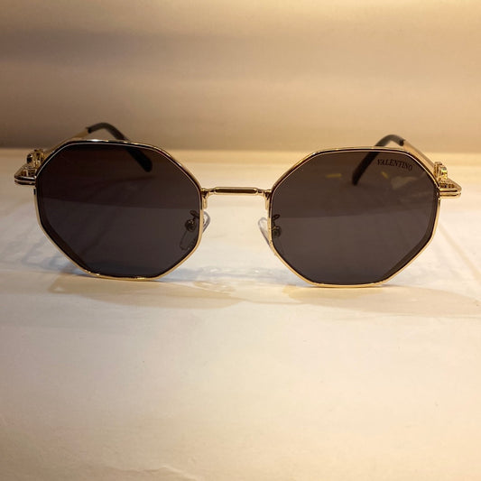 LAV Gold Frame Black Shade Unisex Sunglasses B80 636 1 53 21 142