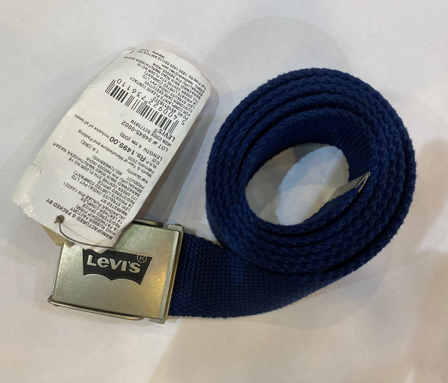 VEL Blue Colour Sliver Buckle premium Men’s Belt