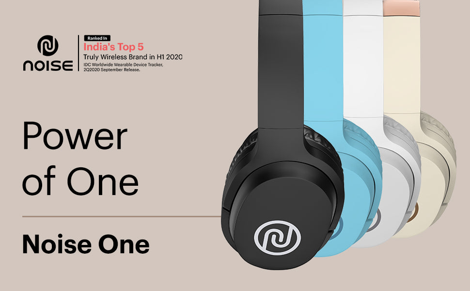 Noise One On-Ear Bluetooth Headphones with Mic, with 16 Hour Playtime