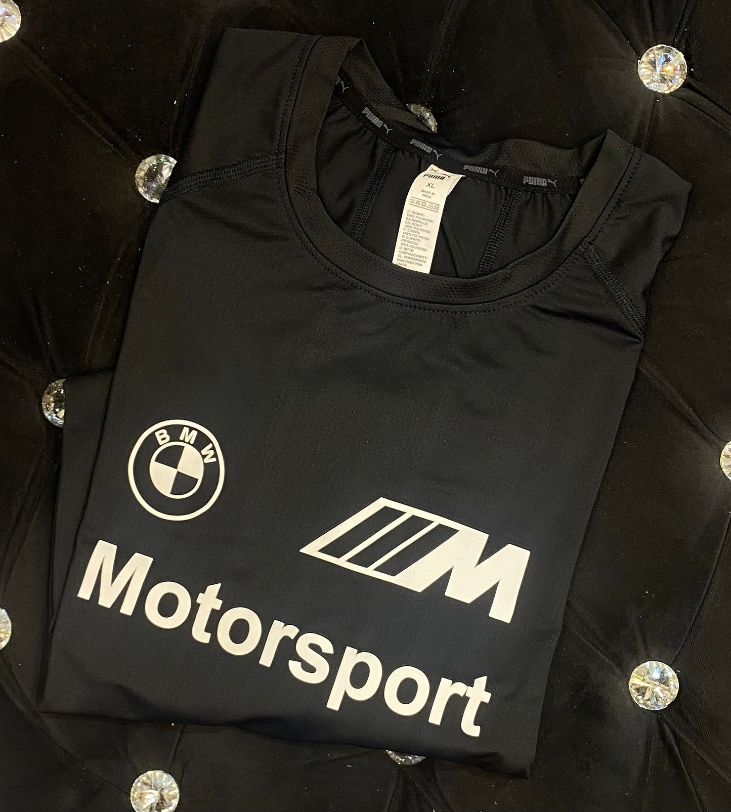 MUP BMW Motorsport Black Colour With Logo Print Dri Fit Sports TShirt 821322