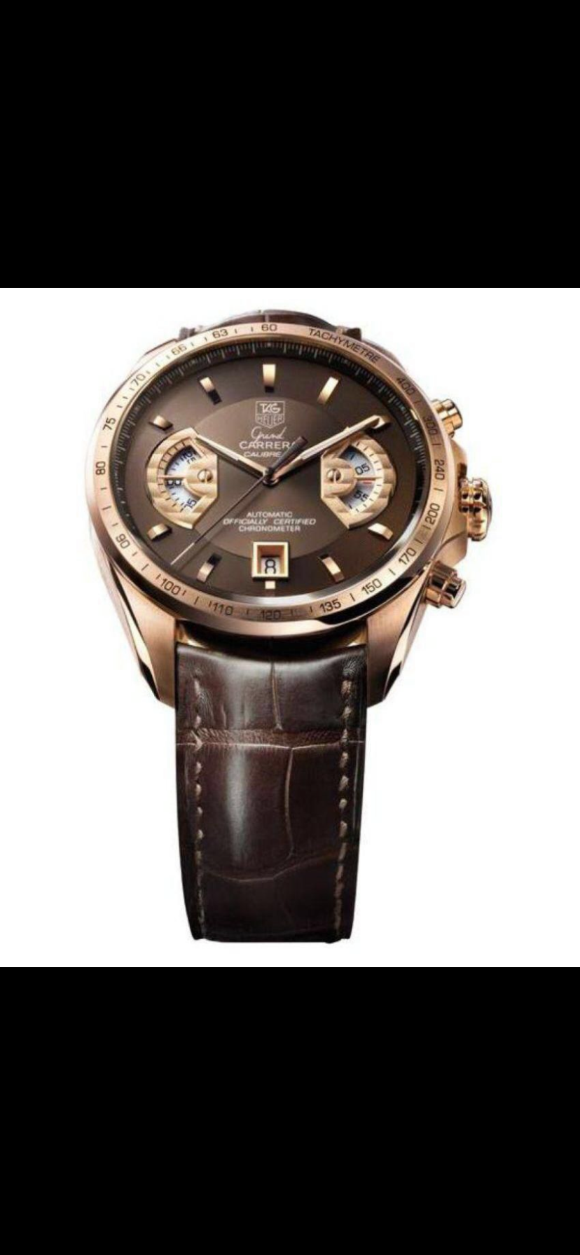 Brown Strap Gold Dial Watch for Men 400976