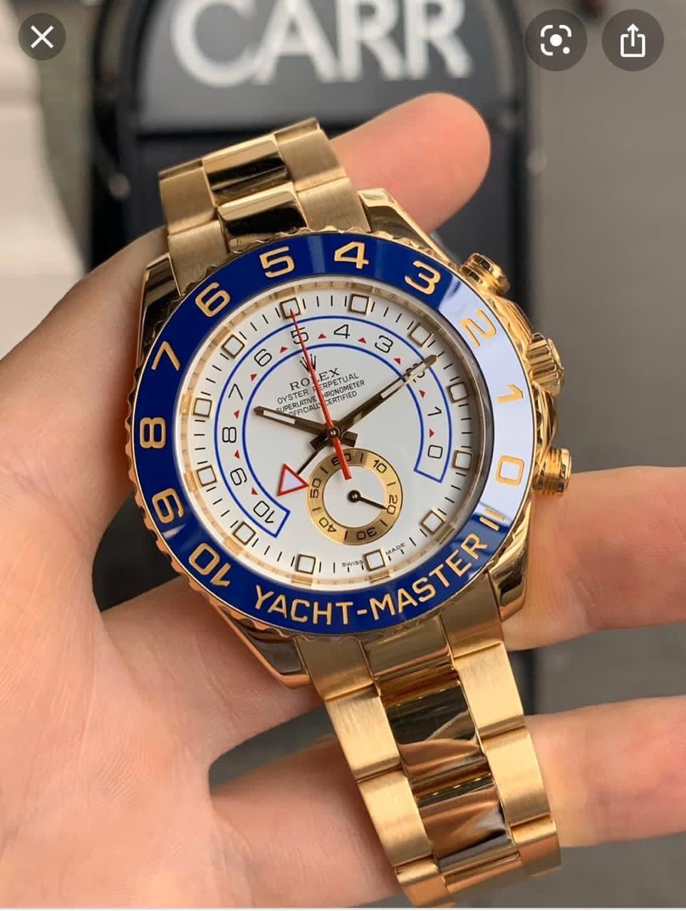 Gold Blue Red Automatic Chain Watch For Men