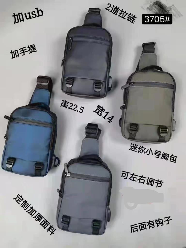 Olive Green Crossbody Bags Men Bags With USB Port Shoulder Bags Fashion Waist Bags Nylon Handbags Backpacks Chest Bag 37051