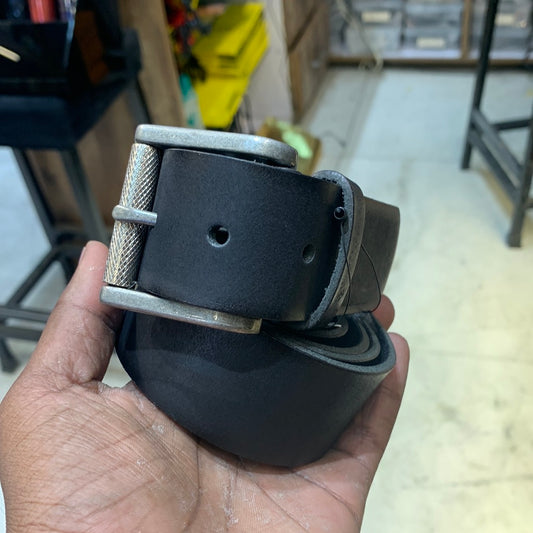 SOF Black Colour Sliver Buckle Genuine Leather Surplus Men’s Belt