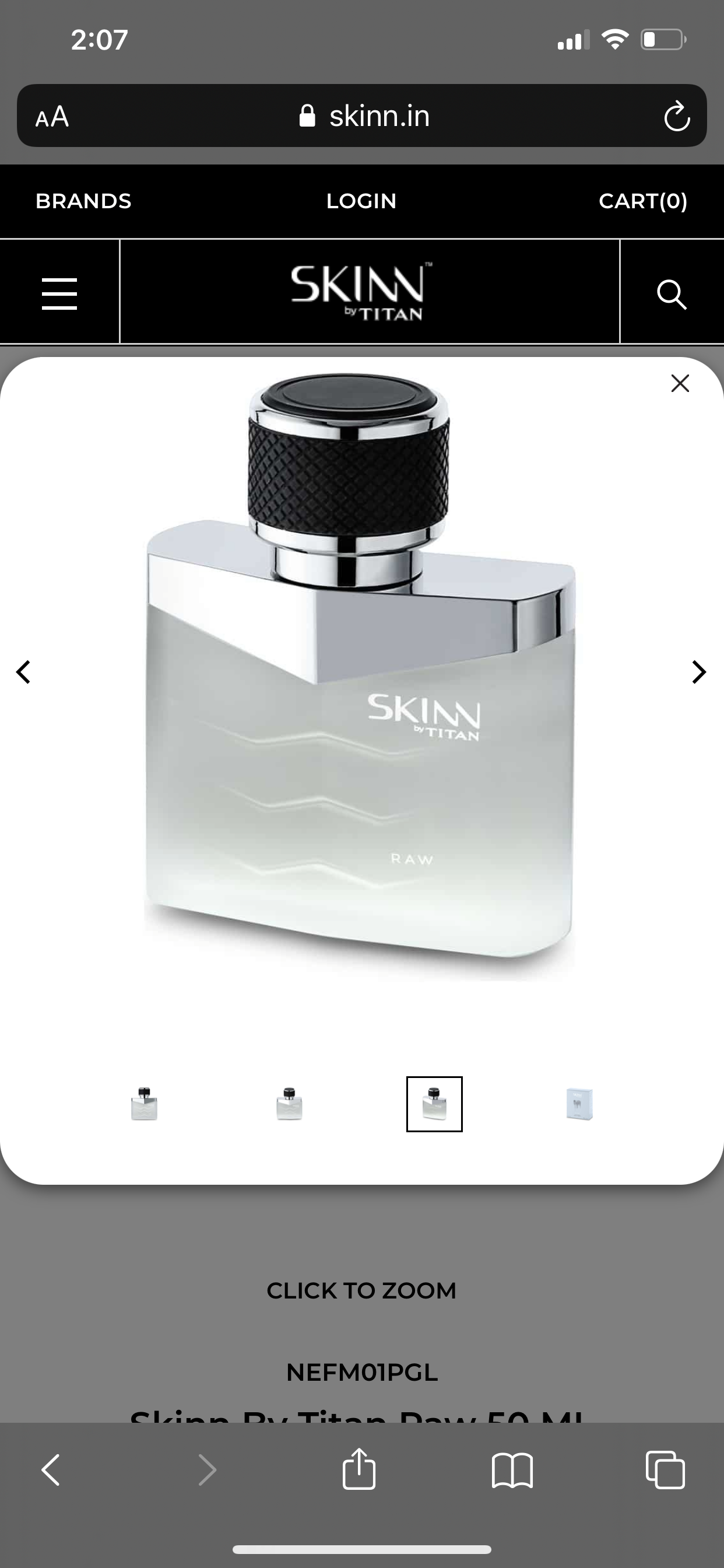 Skinn By Titan Raw 100 ML Perfume For Men EDP(