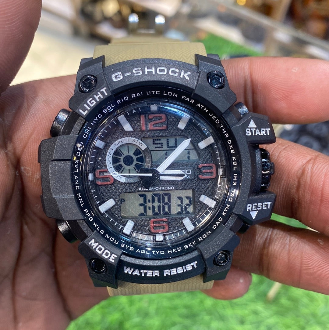 HSG Black Dial Khaki Strap Sport Watch with Original Box  500308
