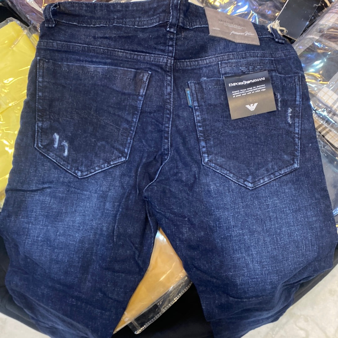 MRA Blue Faint Branded Rugged Designer Men’s Jeans 110126