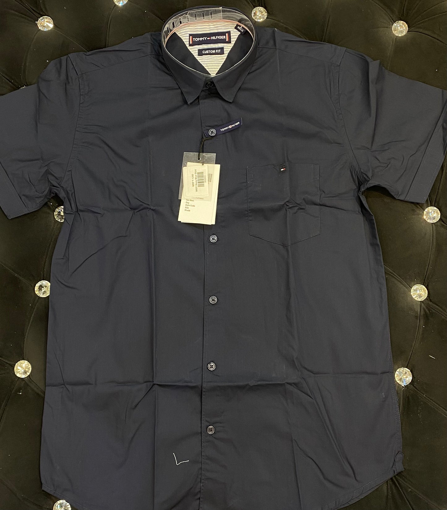 MOT Navy Colour With Simple Premium Cotton Half Sleeves Shirt 932033