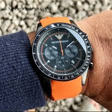 Mra Orange Silicone Strap Black Dial Men’s Watch 400586