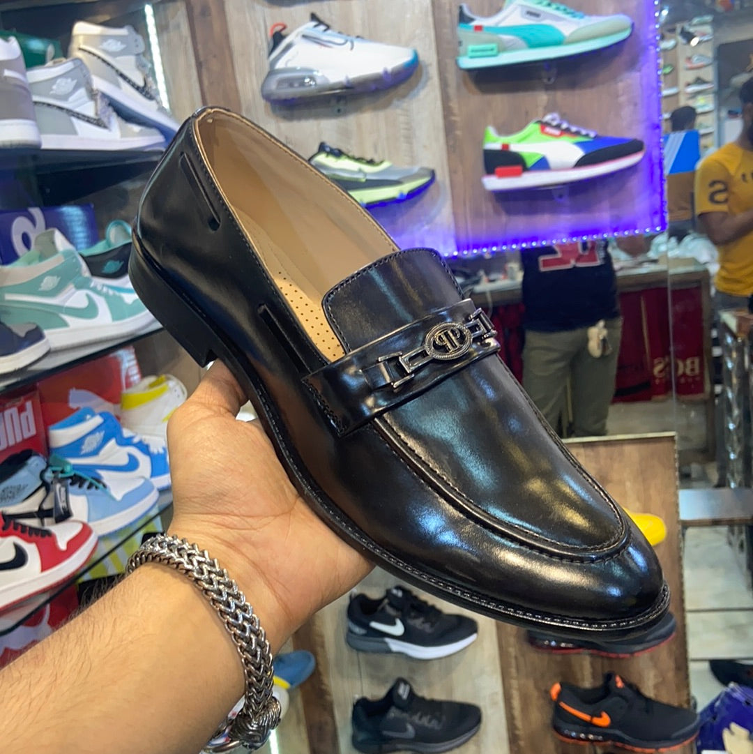 Black PP Buckle Loafer Formal Shoes UK 9 13188