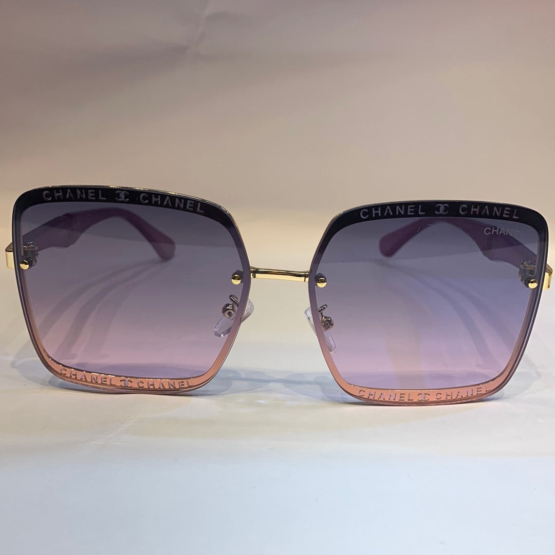 AHC Gold Purple Frame Pink Shade Unisex Sunglass CN8207 63 14-138