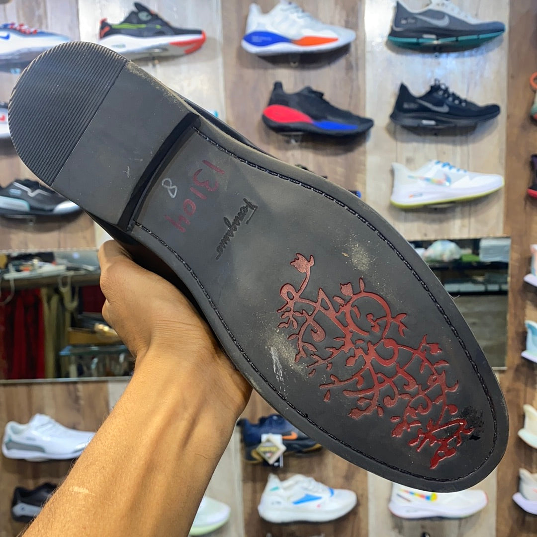 Black Buckle Monk Loafer Formal Shoes 13104