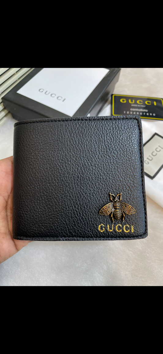 Cug Branded Luxury Italian Leather Men Wallet Model Black Little Bee Hardware 60223015