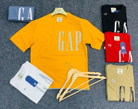 Yellow Colour Gap Printed Drop-Shoulder T-Shirt