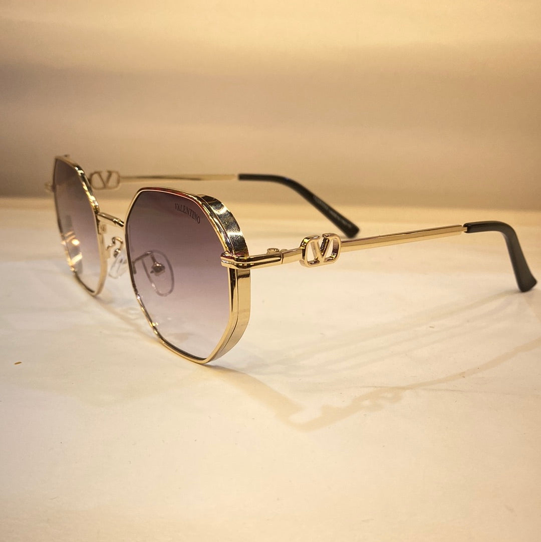 LAV Gold Frame Purple Shade Unisex Sunglasses B80 636 1 53 21 142