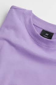 M&H Purple Colour With Simple Plain Lycra Cotton Fabric TShirt 110377