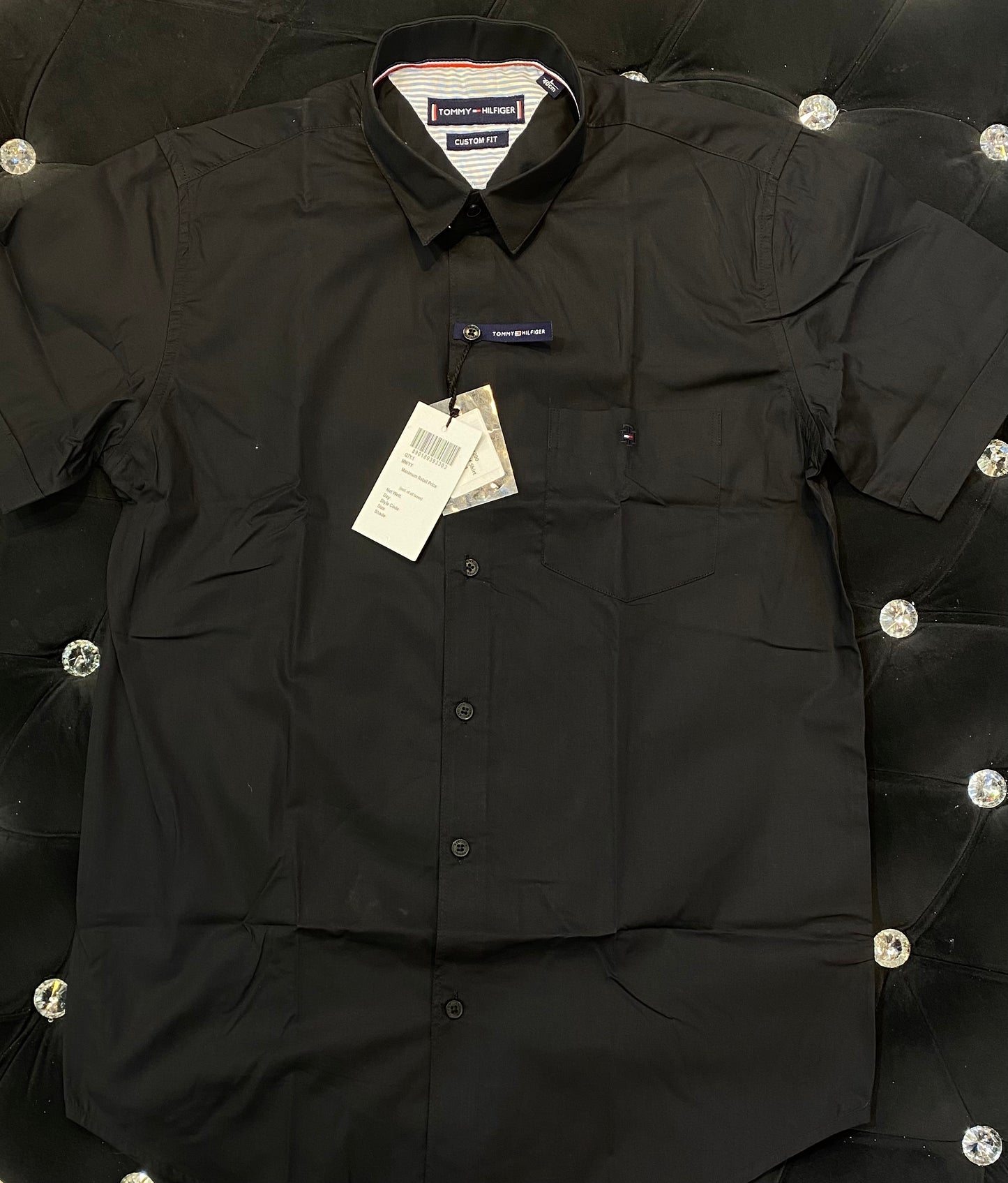 MOT Black Colour With Simple Premium Cotton Half Sleeves Shirt 932032