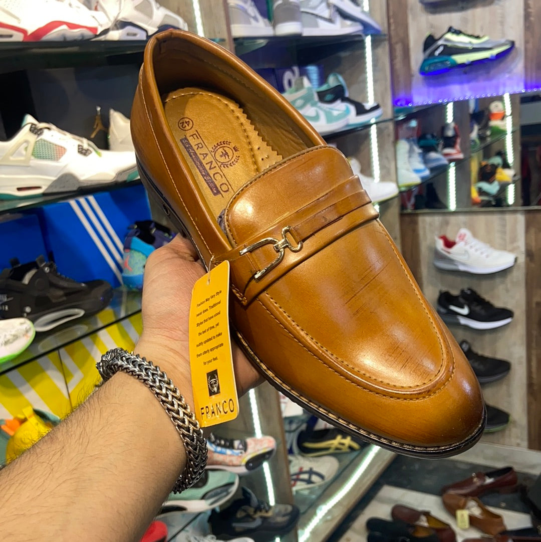 Tan Franco Buckle Loafer Formal Shoes