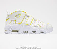 White Yellow Long Ankle Sports Shoes with Tube Sole Air