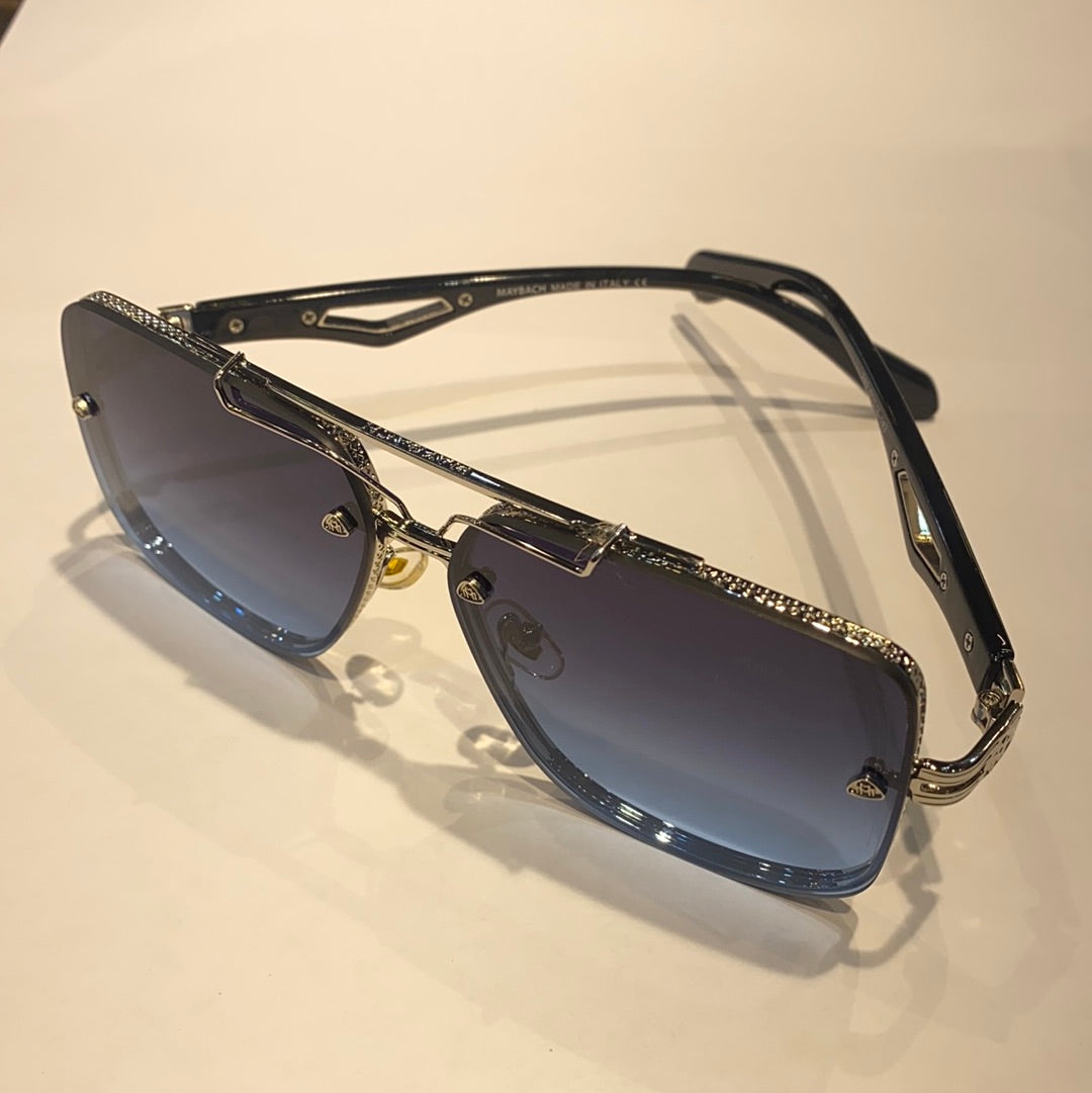 Black Fram Blue Shade Printed Branded Luxury Sunglasses Z62 50 16-143