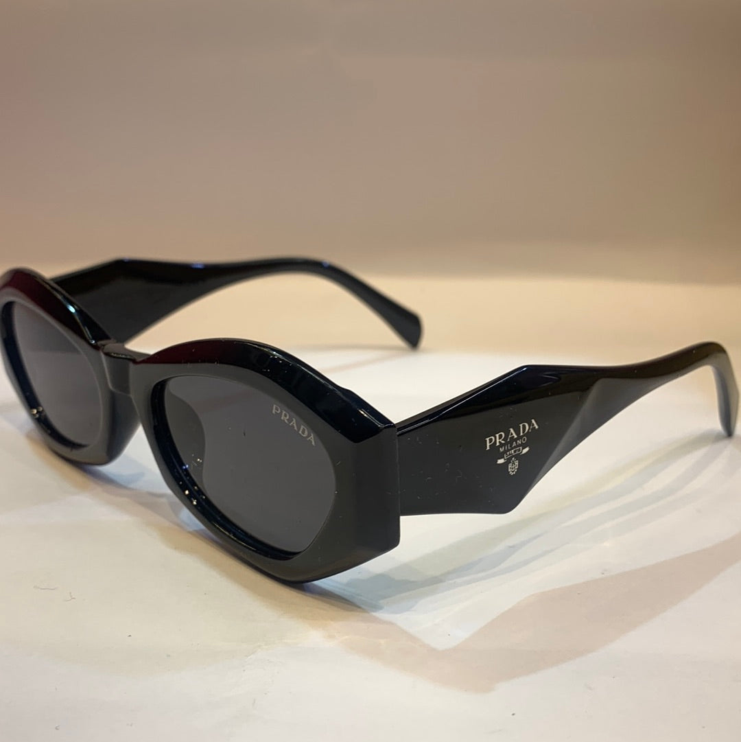 ARP Glossy Black Frame Black Shade Unisex Sunglass