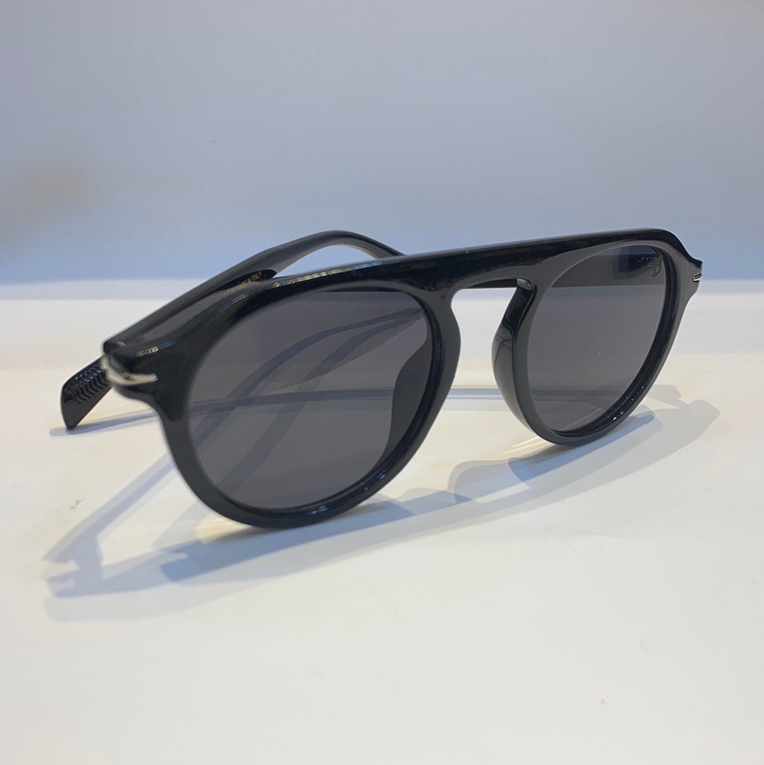 BD Glossy Black Frame Black Shade Unisex Sunglass B2201 58 25-140