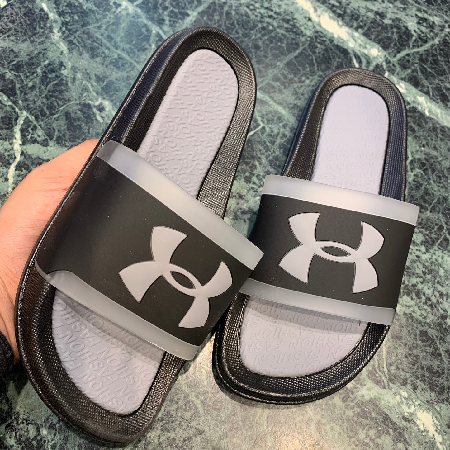 Black Grey slippers