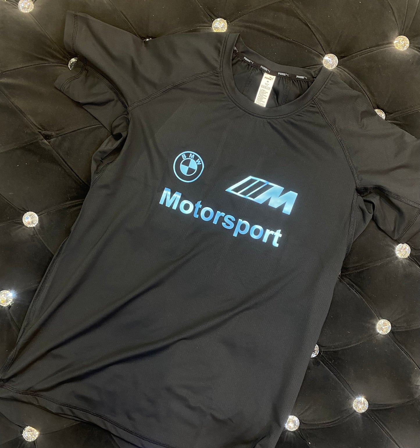 MUP BMW Motorsport Black Colour With Blue  Logo Print Dri Fit Sports TShirt 821327