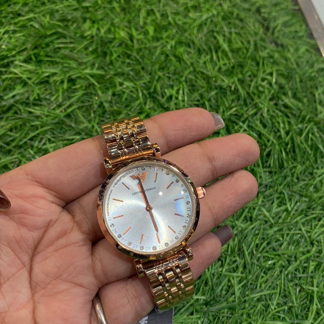 Copper Chain White Dial Ladies Watch