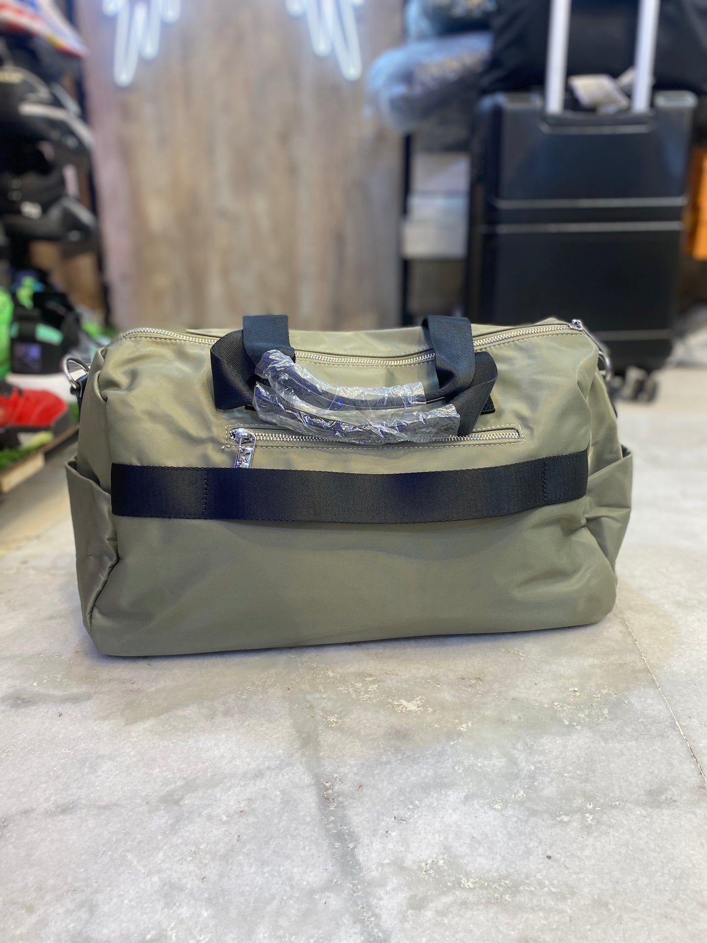RAK KAR Olive Green Colour With Print Design Logo Premium Duffle Bag