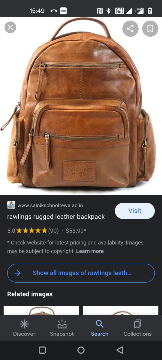 Rawlings Genuine Leather Backpack Bag