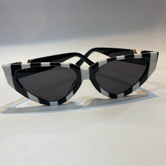 LAV Black White Frame Black Shade Unisex Branded Sunglasses