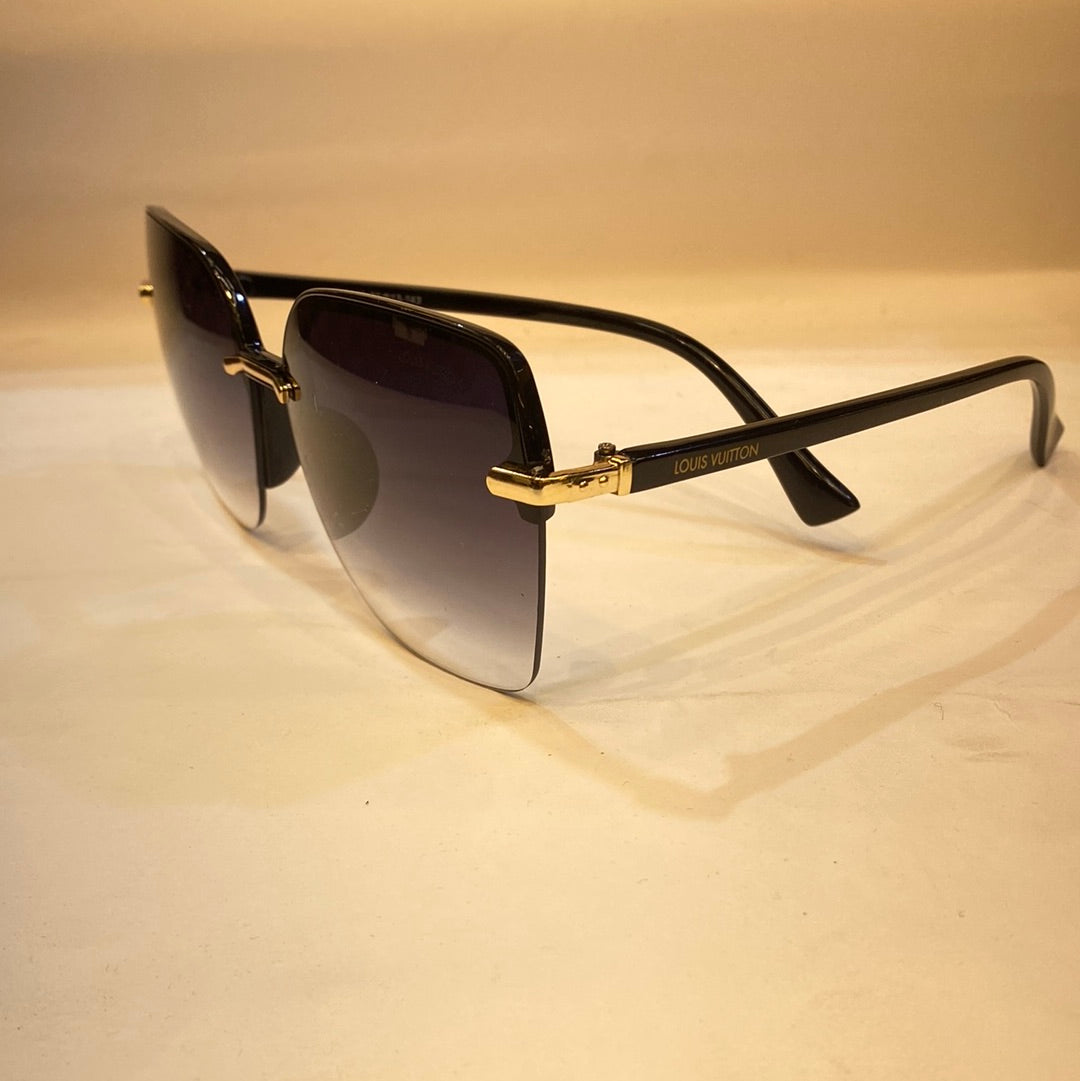 UOL Black Frame Black Shade Unisex Sunglasses A30110 63 13 143