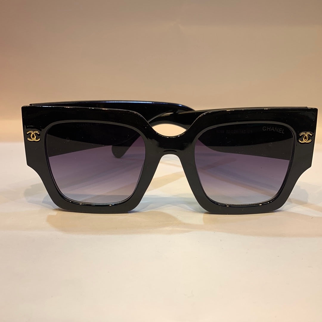 AHC Black Frame Black Shade Unisex Sunglasses 9099 52 24-145 C3