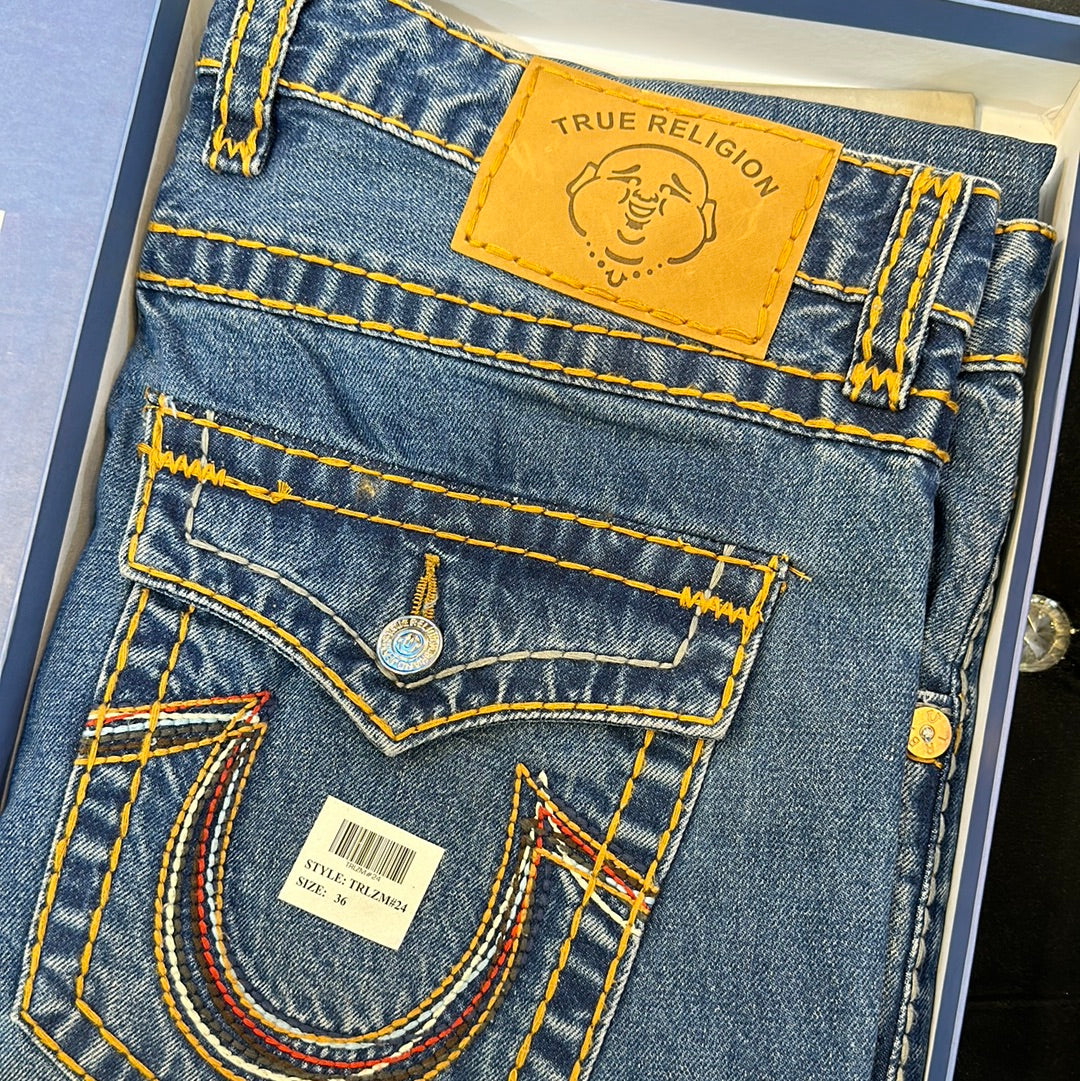 Urt Ler Light Blue Rt Multi Colour Embroidery Mens Hight Quality Men’s Straight Jeans 67093