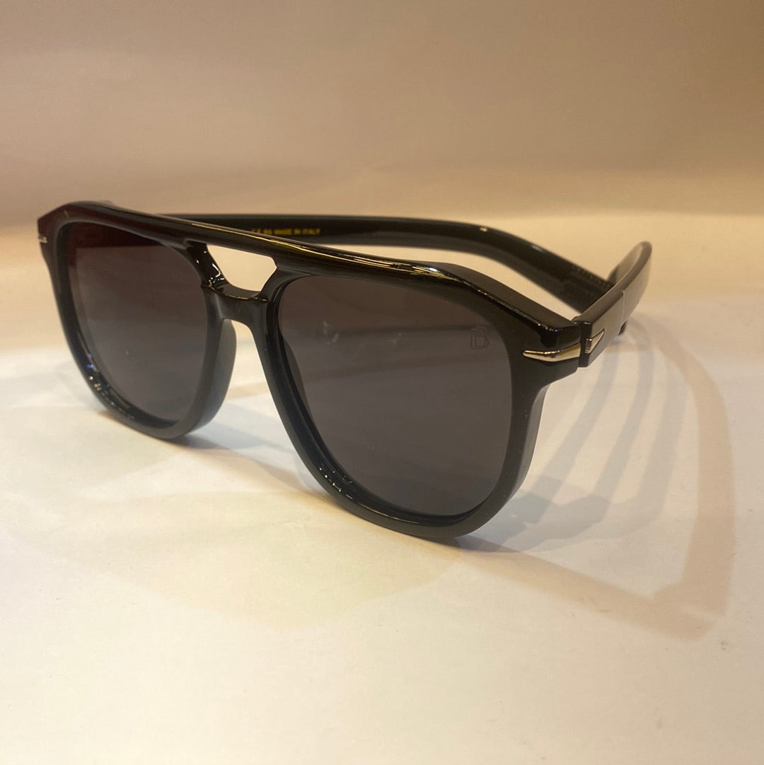 VID Glossy Black Frame Black Shade Unisex Sunglass B2207 60 14-151