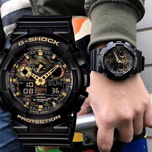 Black Golden Water Resistant Sports Watch with Original Box